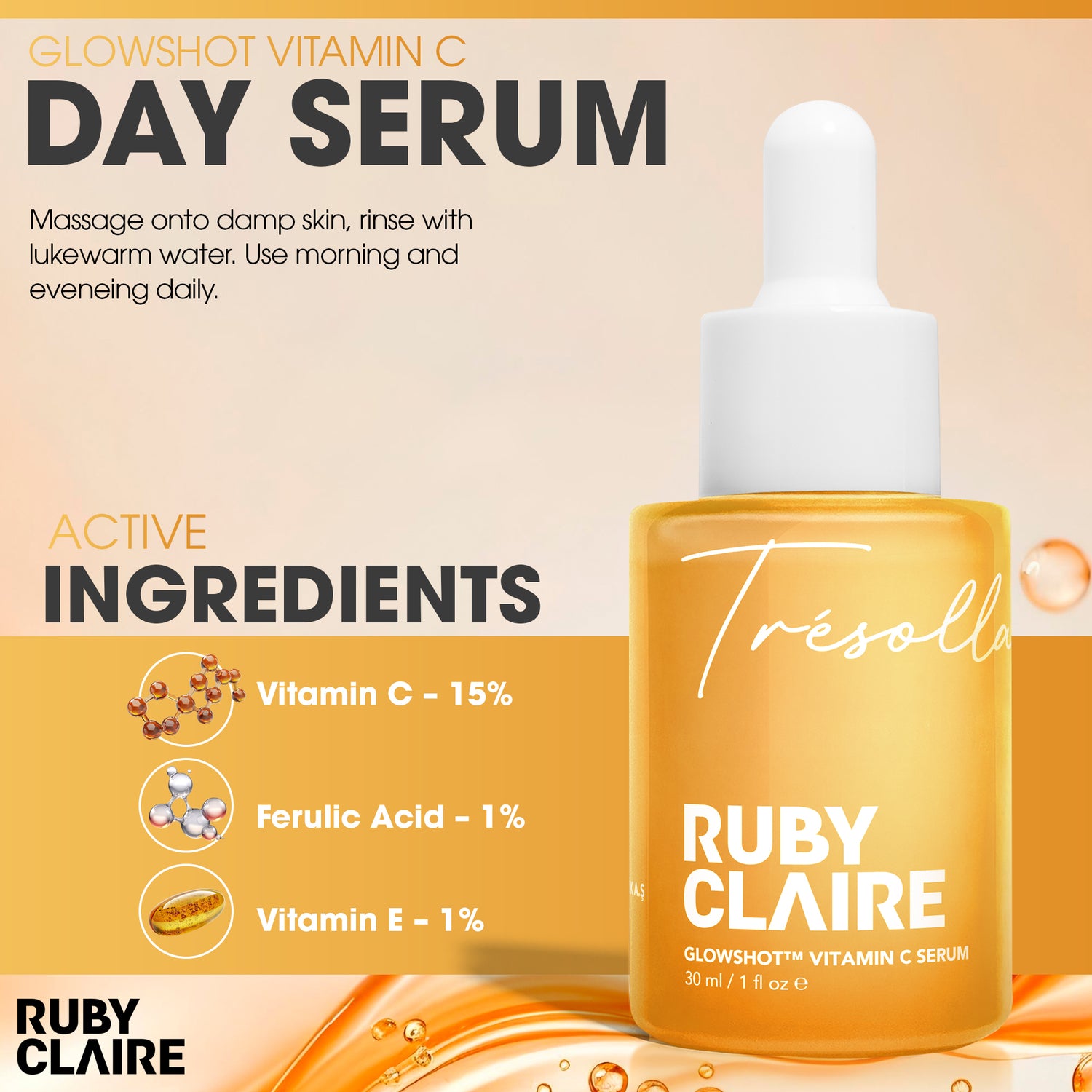 GLOWSHOT™ Vitamin C Serum – Brightening & Dark Spot Corrector with Niacinamide & Hyaluronic Acid – 30ml