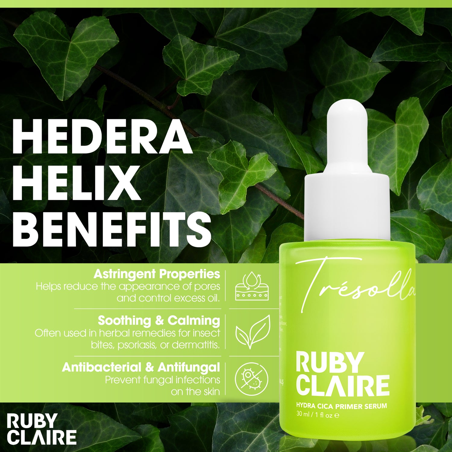 Hydra-Cica Primer Serum – Soothing Serum with Centella, Madecassoside & Hyaluronic Acid – 30ml