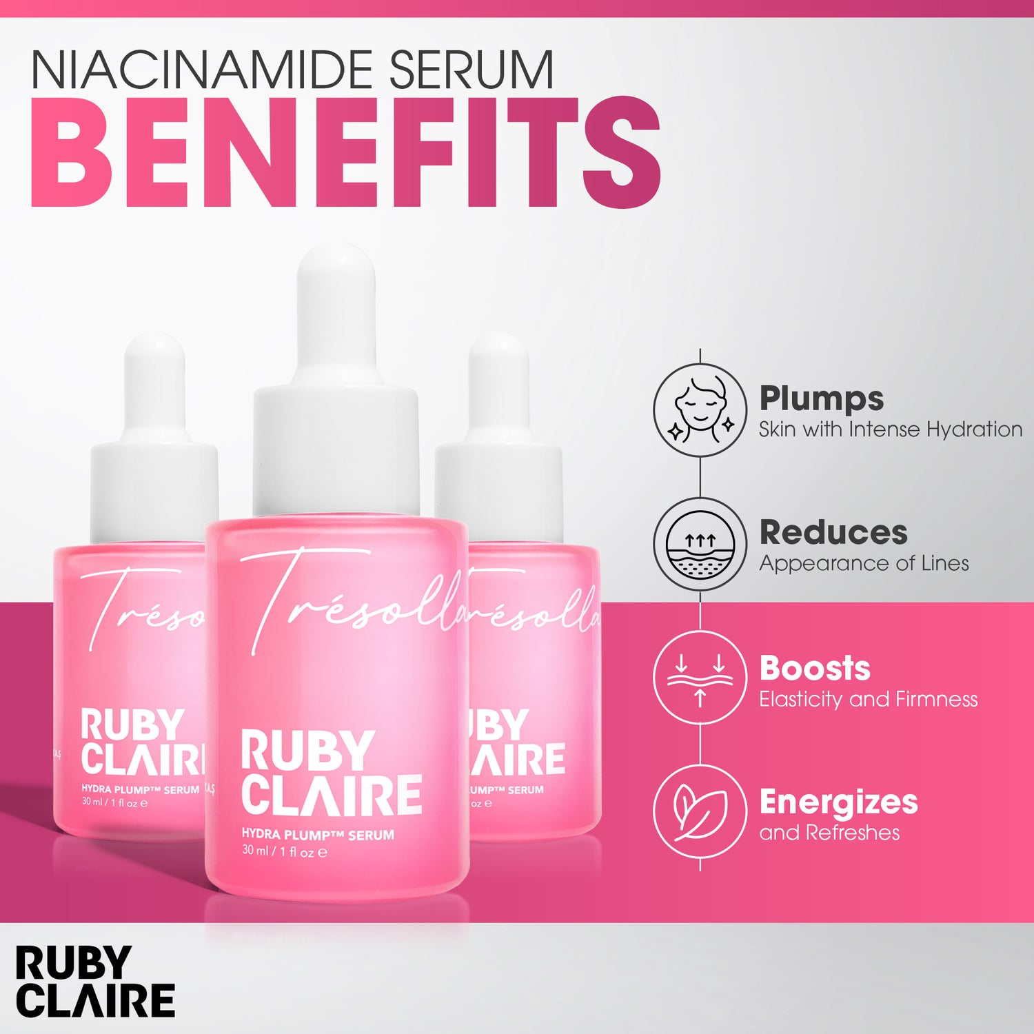 HYDRA PLUMP™ Serum – Hydrating & Plumping Face Serum with 5D Hyaluronic Acid & Panthenol – 30ml