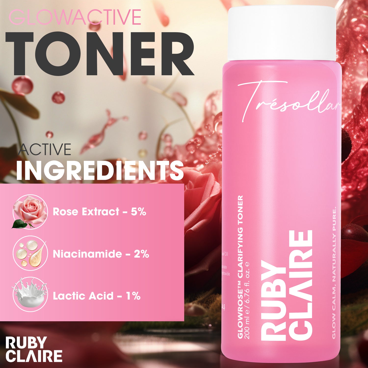 Clarifying Toner – Rose Water Toner for Pore Tightening & Oil Control – 200ml