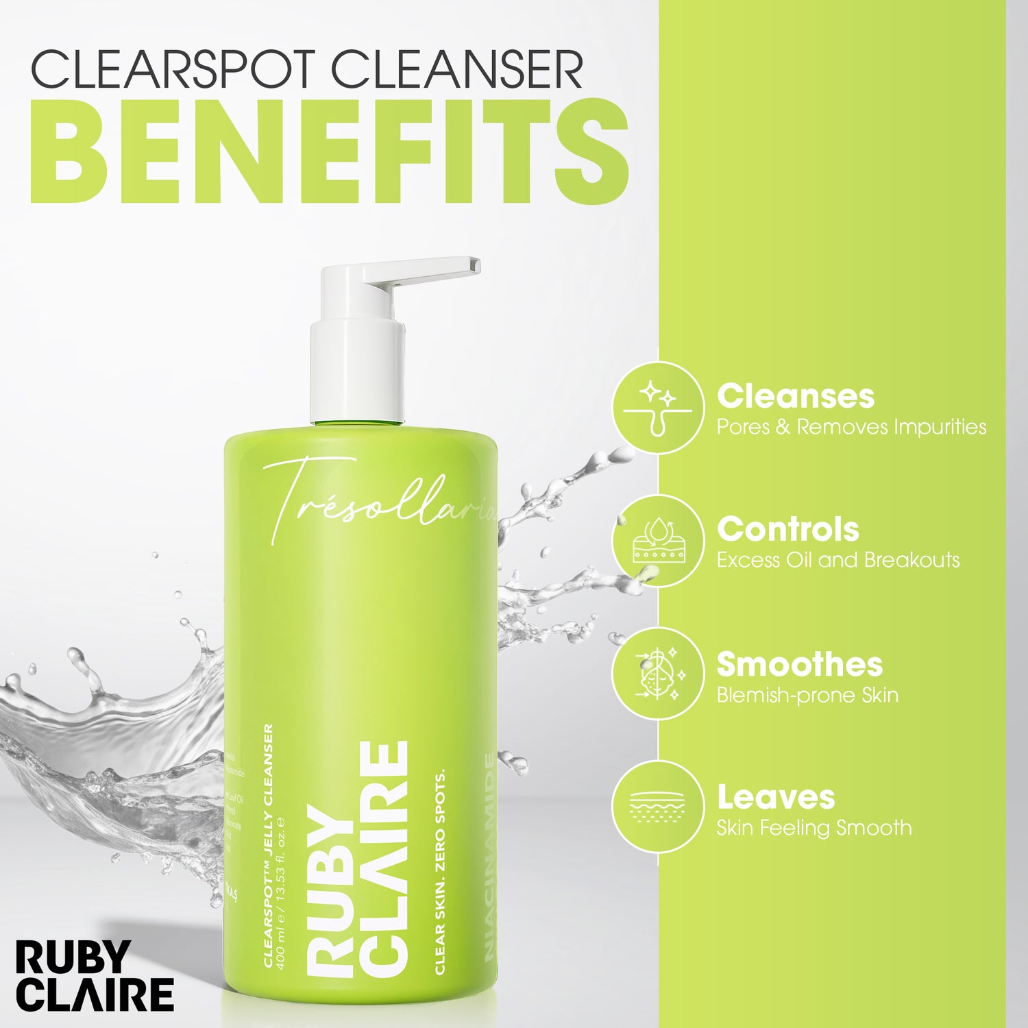 CLEARSPOT™ Jelly Cleanser – Salicylic Acid Cleanser for Acne & Oily Skin – 400ml
