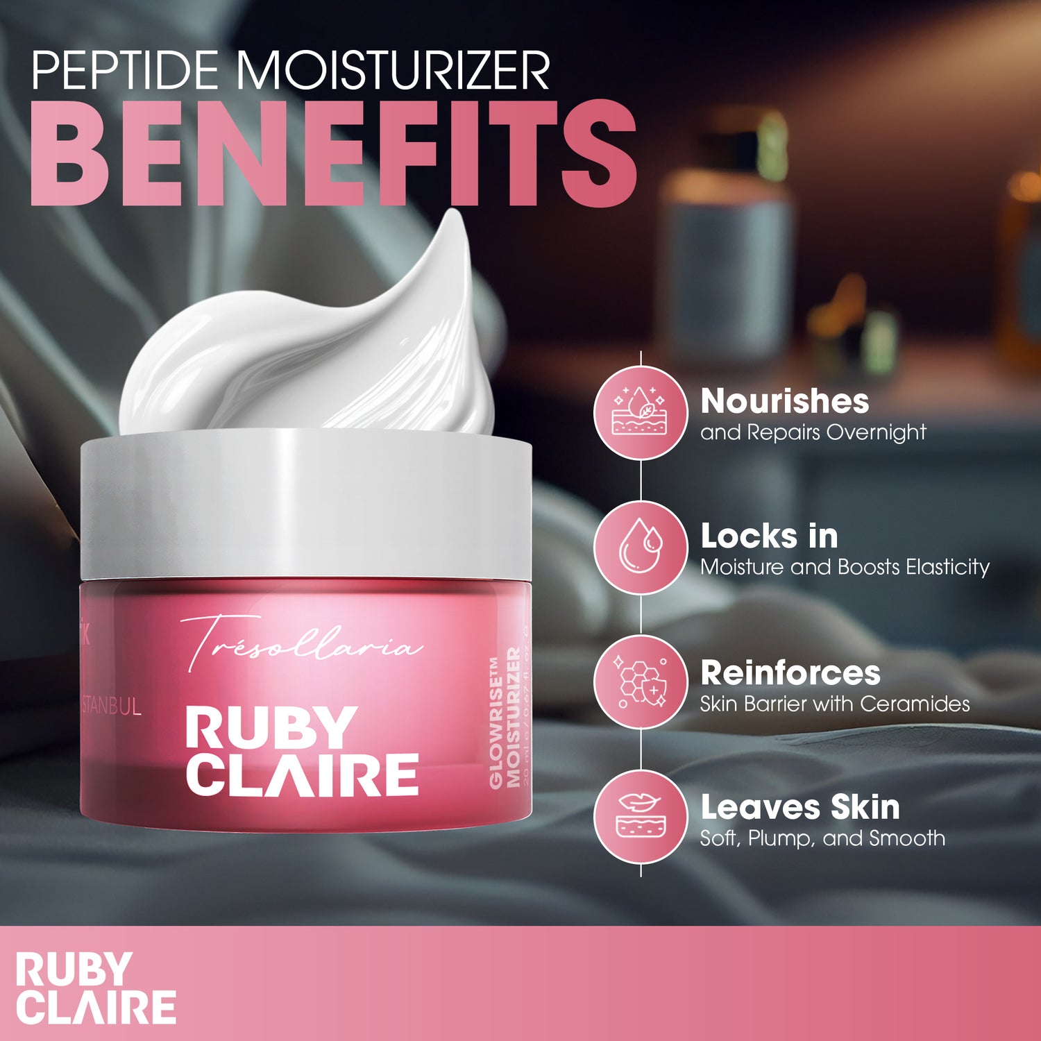 GLOWRISE™ Moisturizer – Hydrating & Brightening Cream with Ceramides, Niacinamide & Vitamin E – 50ml