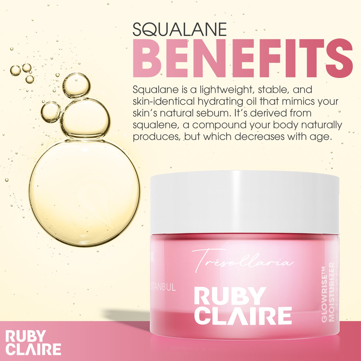 GLOWRISE™ Moisturizer – Hydrating & Brightening Cream with Ceramides, Niacinamide & Vitamin E – 50ml