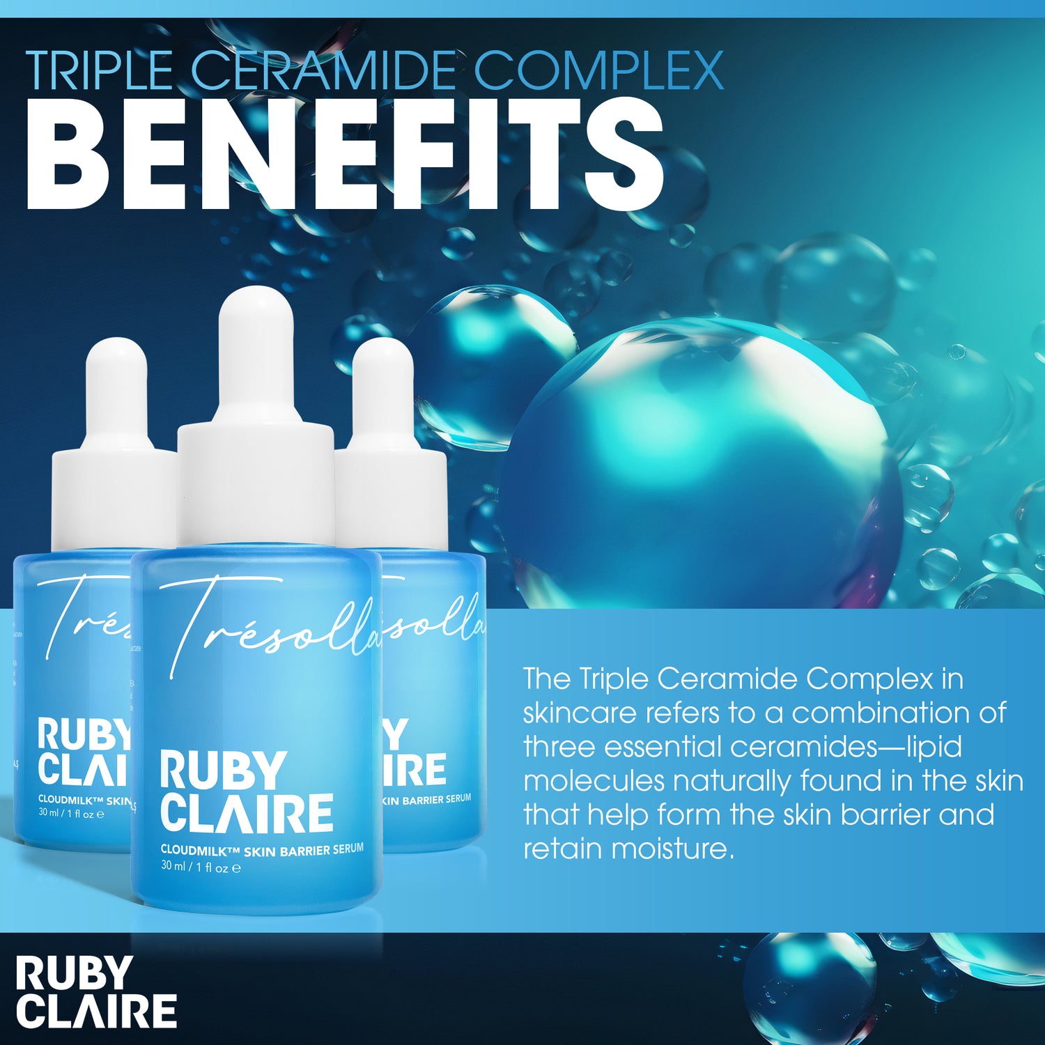 CloudMilk™ Skin Barrier Serum – Ceramide & Hyaluronic Acid Moisturizing Serum – 30ml